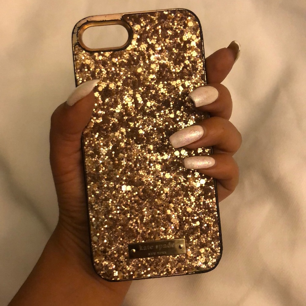 Kate Spade iPhone 7 Rose Gold Glitter Case